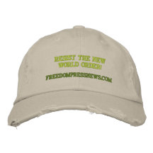¡FREEDOMPRESSNEWS.COM, RESISTEN EL NUEVO ORDEN MUN GORRA BORDADA