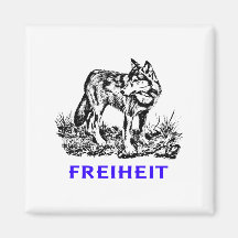 Freiheit - Wolf in Wildnis Kühlschrankmagnete