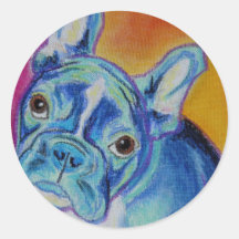 Frenchie #1 pegatina redonda