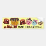 Freno de CUIDADO de I PARA el chocolate Chibi - Etiqueta De Parachoque
