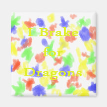 Freno para el amarillo de los dragones iman de nevera