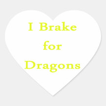 Freno para el amarillo de los dragones pegatina de corazón personalizadas