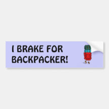 Freno para el Backpacker - pegatina para el parach Pegatina De Parachoque