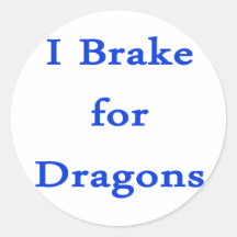 Freno para los dragones azules pegatina redonda