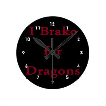 Freno para los dragones Borgoña Relojes De Pared