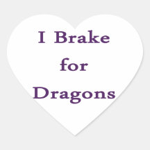 Freno para los dragones púrpuras calcomanía corazón