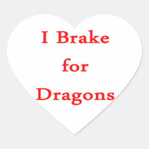 Freno para los dragones rojos pegatinas corazon personalizadas