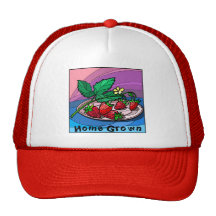 Fresas de cosecha propia gorros bordados