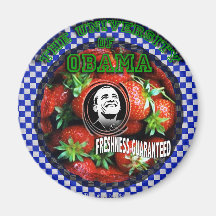 FRESCO de las fresas de Obama GARANTIZADO Imán Para Frigorífico