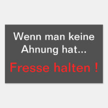 Fresse halten aufkleber