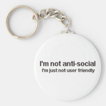 Friki antisocial de Techie Llaveros Personalizados