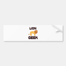 Friki del león etiqueta de parachoque