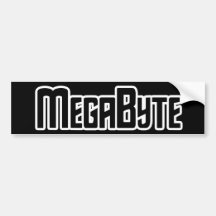 Friki del megabyte etiqueta de parachoque