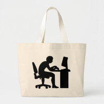 Friki del ordenador de oficina bolsas