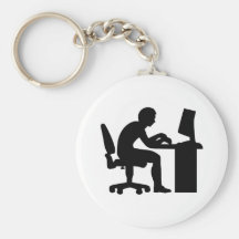 Friki del ordenador de oficina llaveros personalizados
