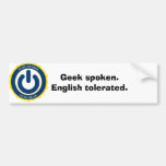 Friki hablado. Inglés tolerado Etiqueta De Parachoque