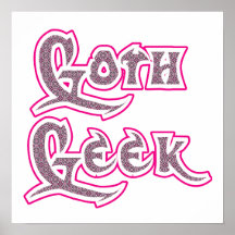 Friki rosado del gótico posters
