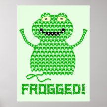 ¡Frogged! Rana del ganchillo del vector (fondo ver Impresiones