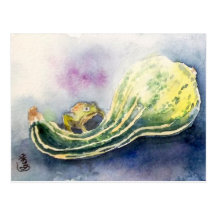Froggy y calabazas postales