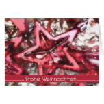 Frohe Weihnachten, roter glänzender Stern Karte