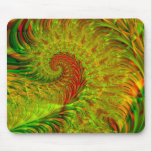 Fronda · Arte del fractal · Verde y rojo Tapete De Ratón