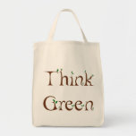 Frondoso piense el bolso verde bolsas lienzo