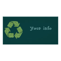 Frondoso recicle el símbolo tarjetas fotográficas 