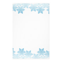 Frontera azul clara del copo de nieve papeleria personalizada