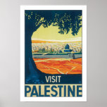 Frontera de Palestina w/white de la visita Poster
