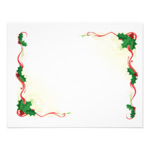 Frontera del acebo del navidad invitación personalizada