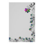 Frontera floral apenada papelería de diseño