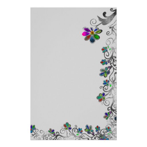 Frontera floral apenada papelería de diseño