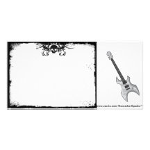 Frontera/guitarra del cráneo tarjetas con fotos personalizadas