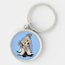 Frontera Terrier de los Heartstrings Llavero Personalizado