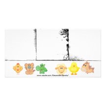Fronteras del bebé animals-3 tarjetas fotograficas personalizadas