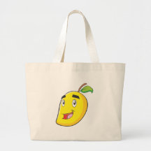 Fruta amarilla feliz del mango bolsas de mano