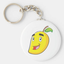 Fruta amarilla feliz del mango llavero