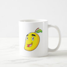 Fruta amarilla feliz del mango tazas de café