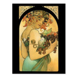 Fruta del ~ de Alfonso Mucha (1897) Tarjeta Postal