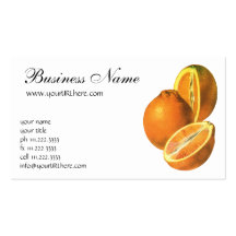 Fruta del vintage; Naranjas Plantilla De Tarjeta Personal