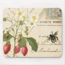 Fruta del vintage y mousepad floral de la postal…