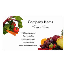 Fruta y verduras 2 tarjetas de visita