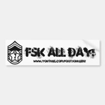 ¡FSK TODO EL DÍA! Pegatina para el parachoques Etiqueta De Parachoque