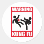 fu amonestador del kung pegatina redonda