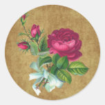 Fucsia del vintage subió etiqueta