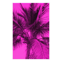 Fucsia - palma del estilo de las rosas fuertes  papeleria de diseño