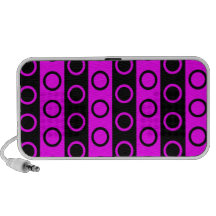 Fucsia y rayas negras y lunares laptop altavoces