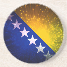 Fuego artificial; Bandera de Bosnia Posavasos Personalizados