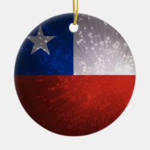 Fuego artificial de la bandera de Chile Ornamento Para Reyes Magos
