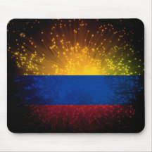 Fuego artificial de la bandera de Colombia Tapetes De Raton